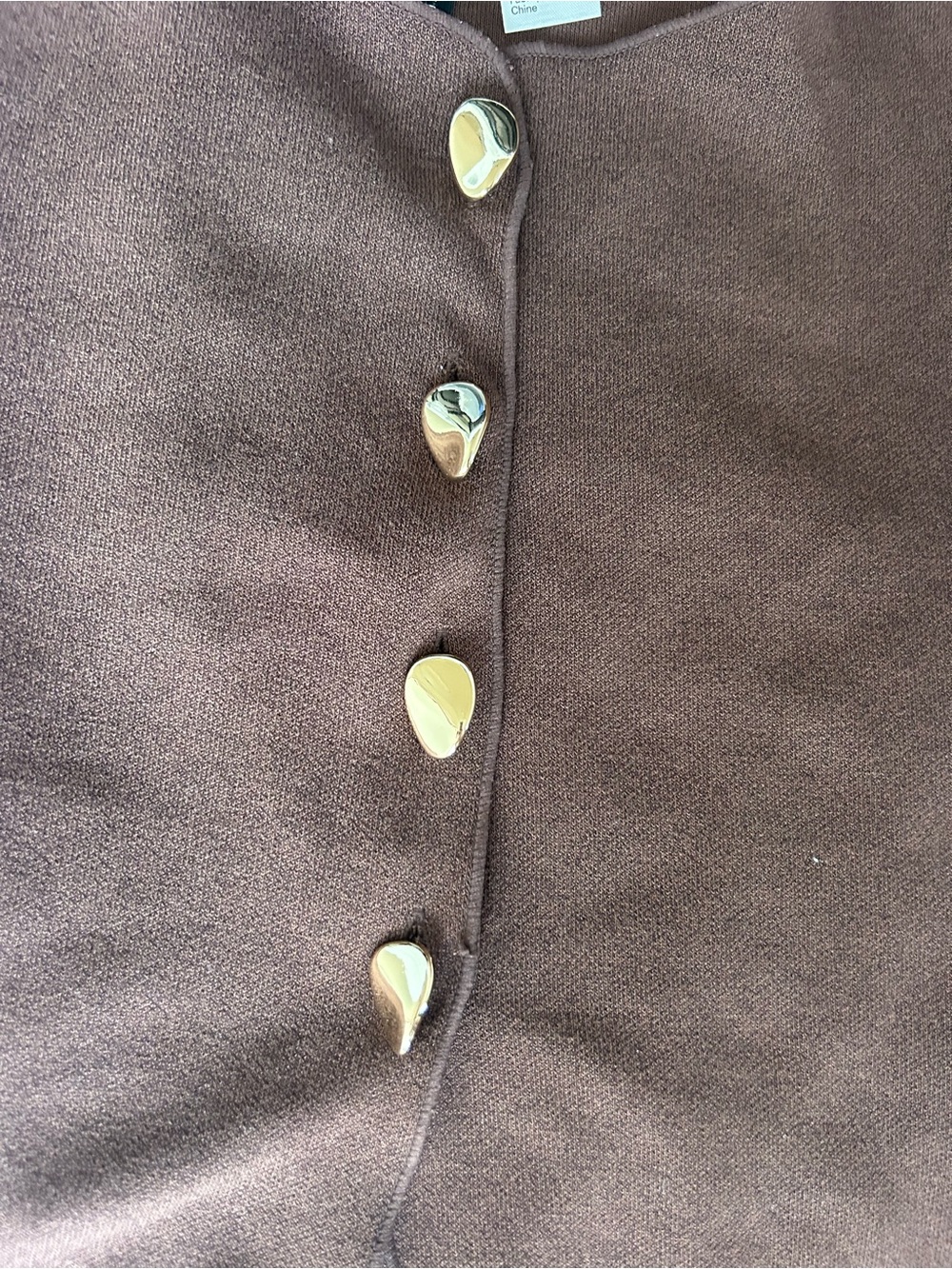 H&M Brown Button-Front Vest - Picture 3 of 4